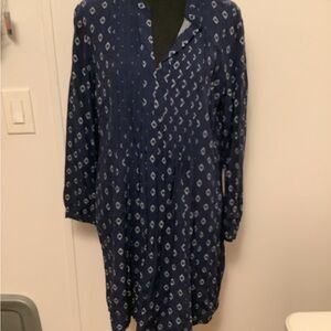Old Navy Navy Blue Geometric Dress